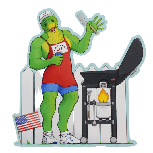 AMI Lizard Grill Daddy: An American Icon Sticker (4" x 4")